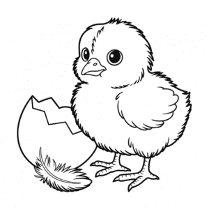 Kleurplaat Baby Kuiken