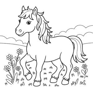 Kleurplaat Mooi Paard