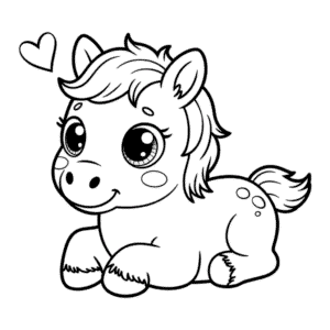 Kleurplaat Schattig Paard