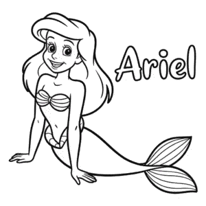 Kleurplaat Ariel Cartoon
