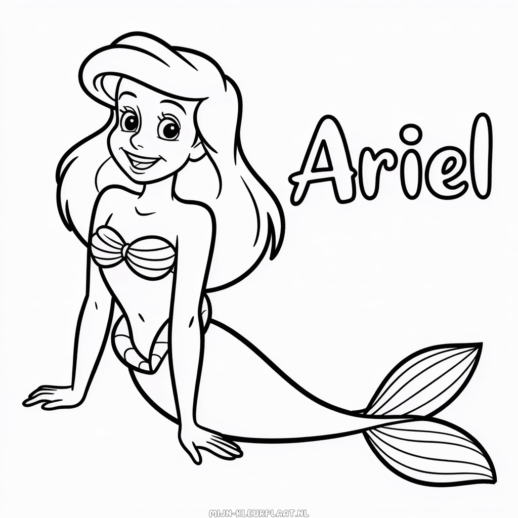 Kleurplaat Ariel Cartoon
