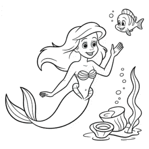 Kleurplaat Ariel Disney
