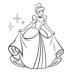 Kleurplaat Assepoester Disney Prinses