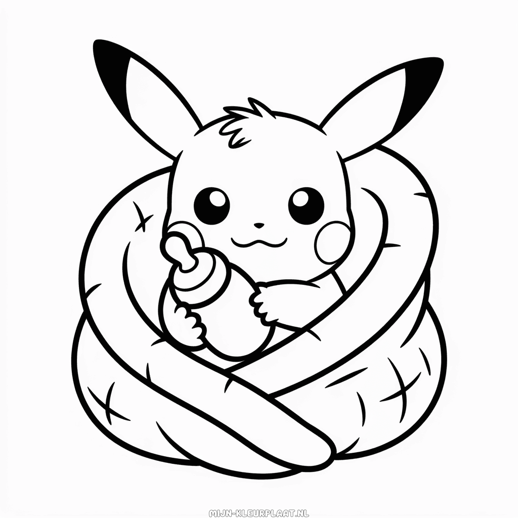 Kleurplaat Baby Pikachu