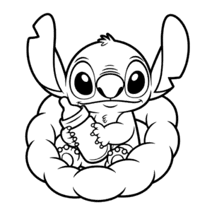 Kleurplaat Baby Stitch