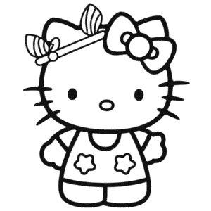 Kleurplaat Blanco Hello Kitty