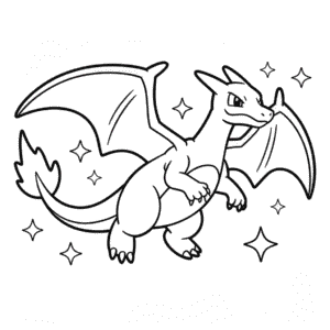 Kleurplaat Blauwe Charizard