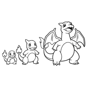 Kleurplaat Charizard Evolutie
