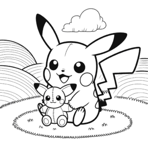 Kleurplaat Chibi Pikachu