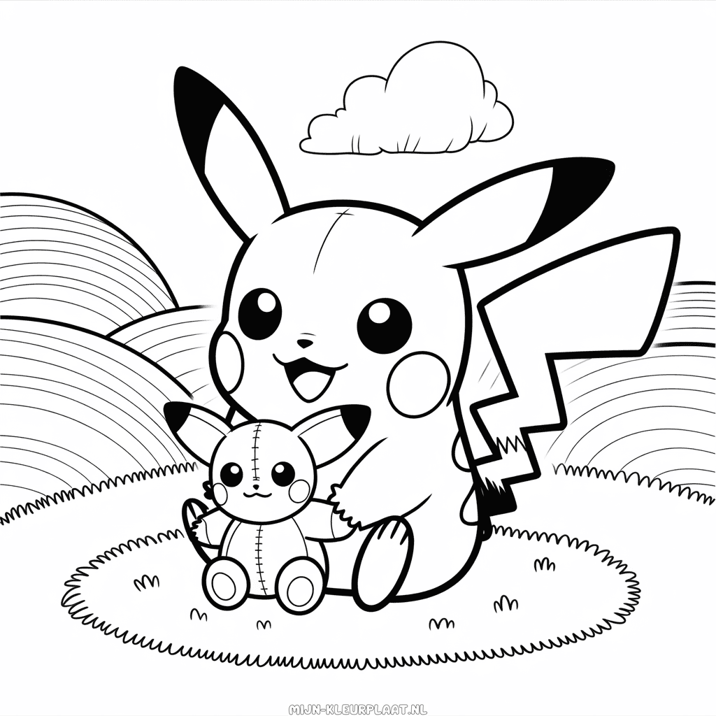 Kleurplaat Chibi Pikachu