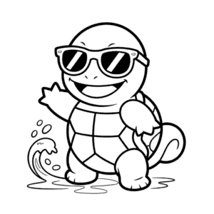 Kleurplaat Coole Squirtle