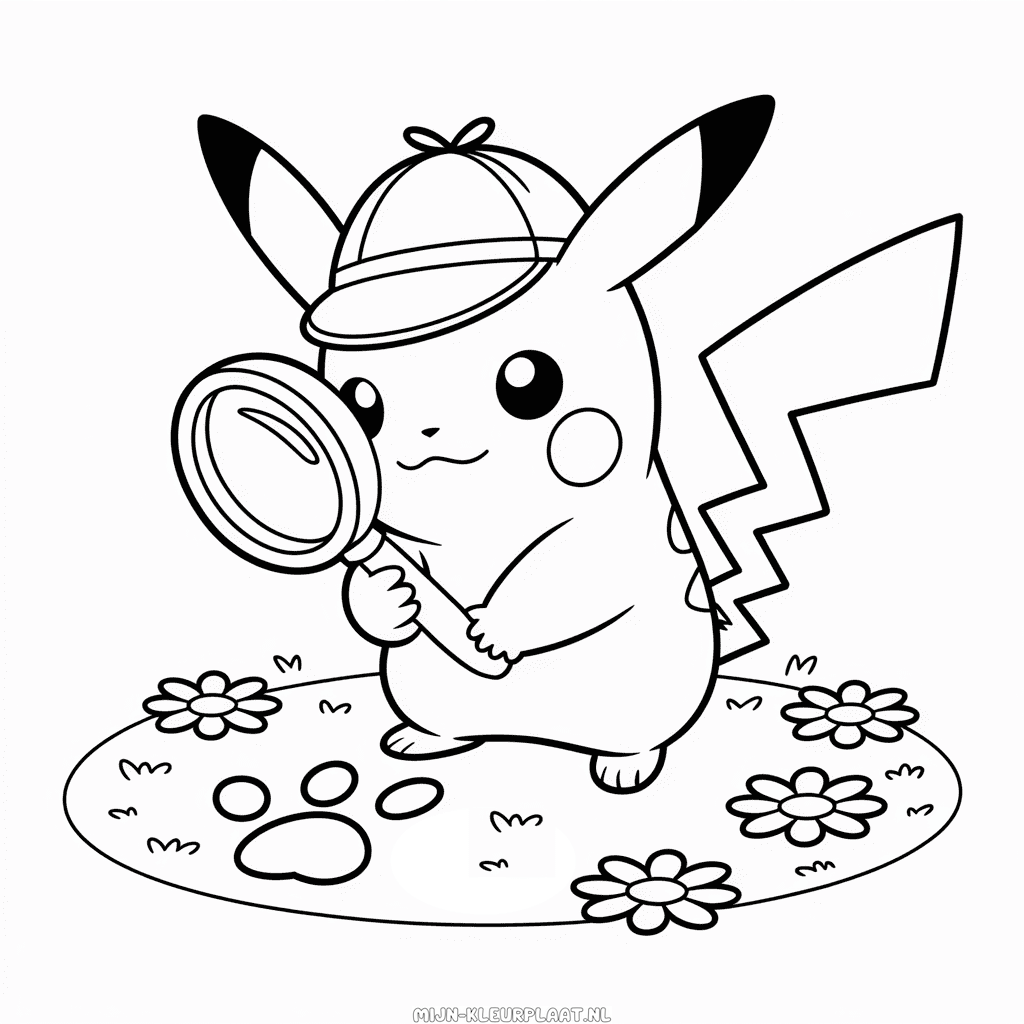 Kleurplaat Detective Pikachu