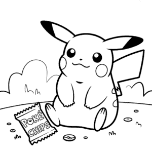 Kleurplaat Dikke Pikachu