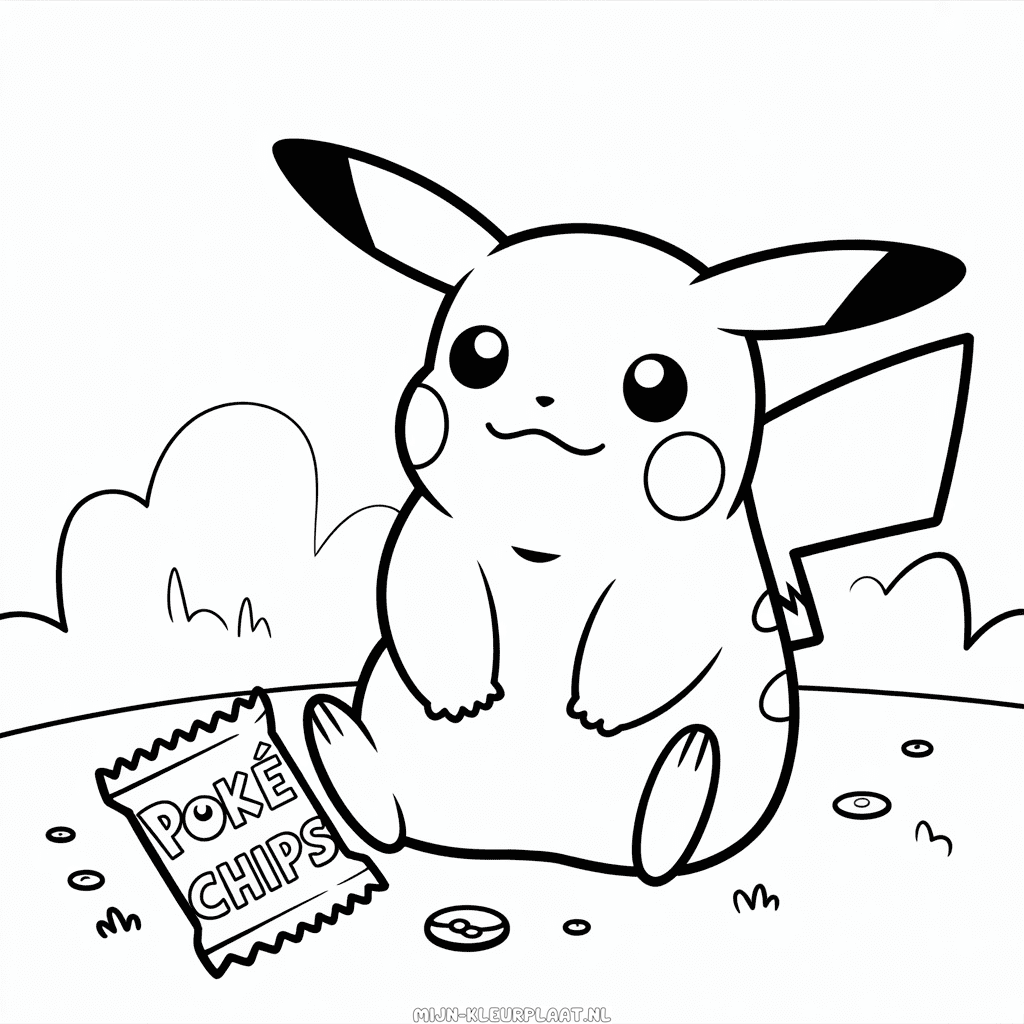 Kleurplaat Dikke Pikachu