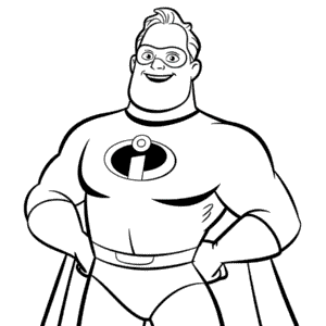 Kleurplaat Disney Bob Parr de Incredibles