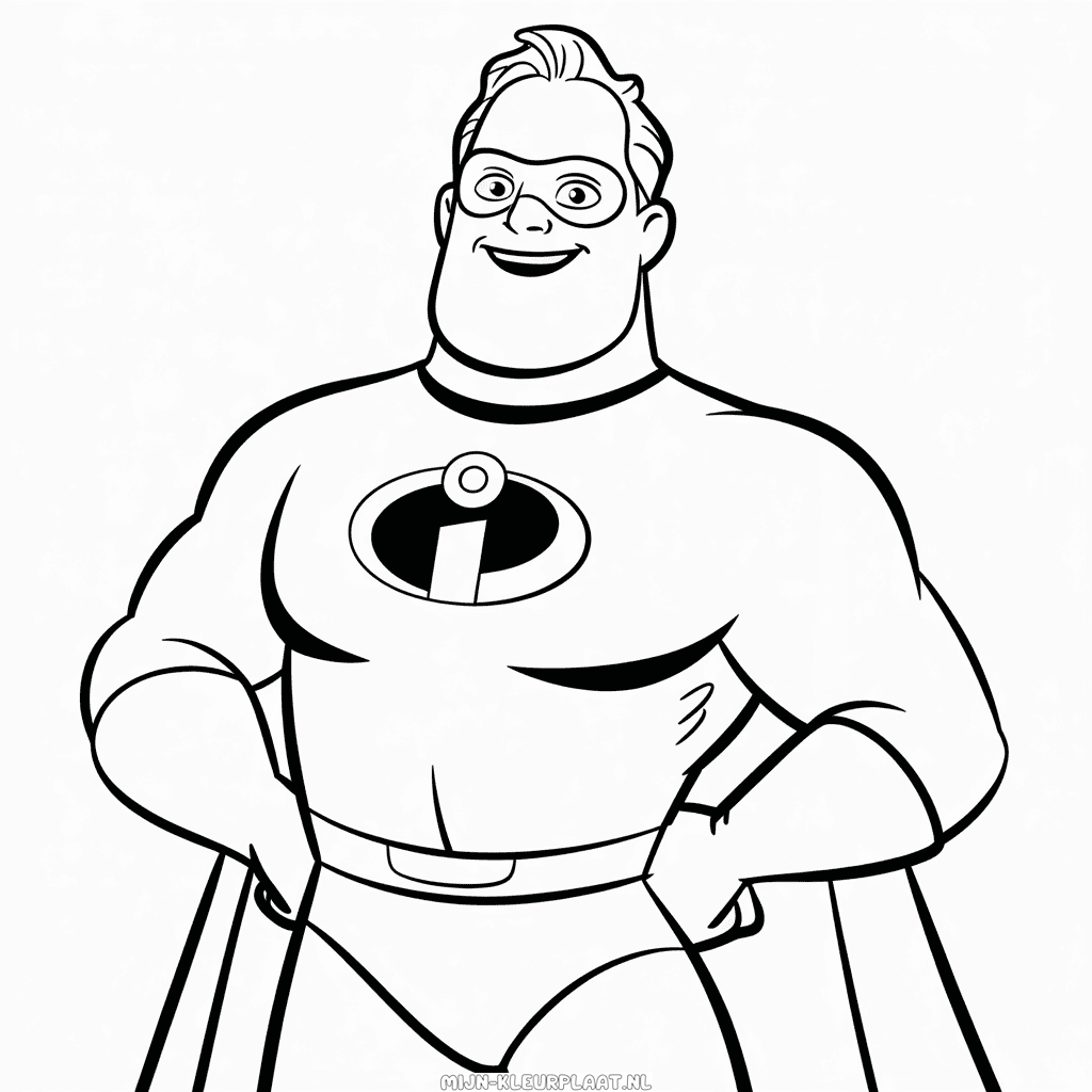 Kleurplaat Disney Bob Parr de Incredibles
