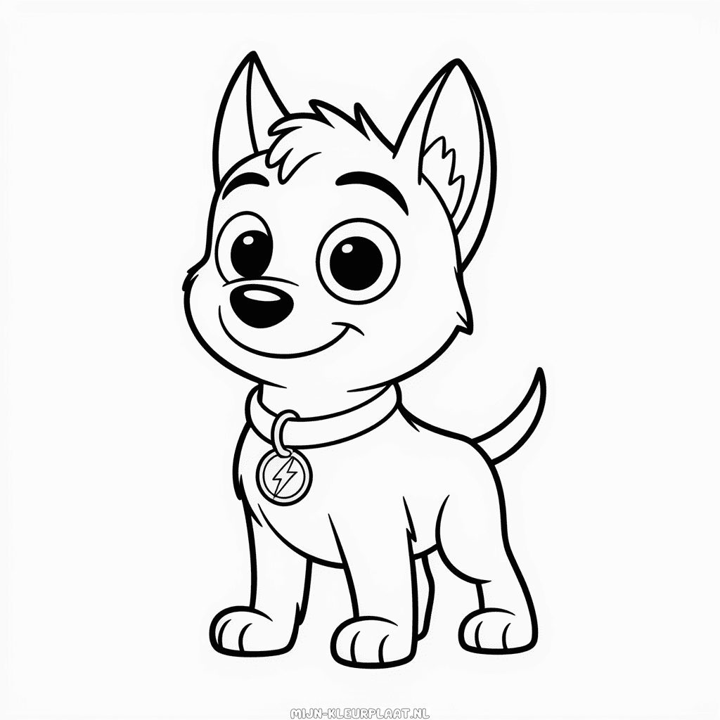 Kleurplaat Disney Bolt Personage