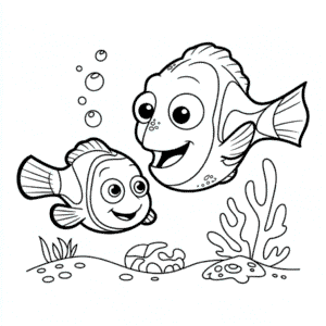 Kleurplaat Disney Finding Nemo wordt: Disney Op zoek naar Nemo