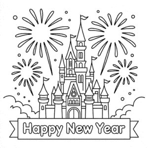 Kleurplaat Disney Gelukkig Nieuwjaar