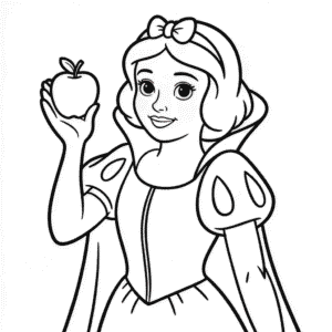 Kleurplaat Eenvoudige Disney Prinses