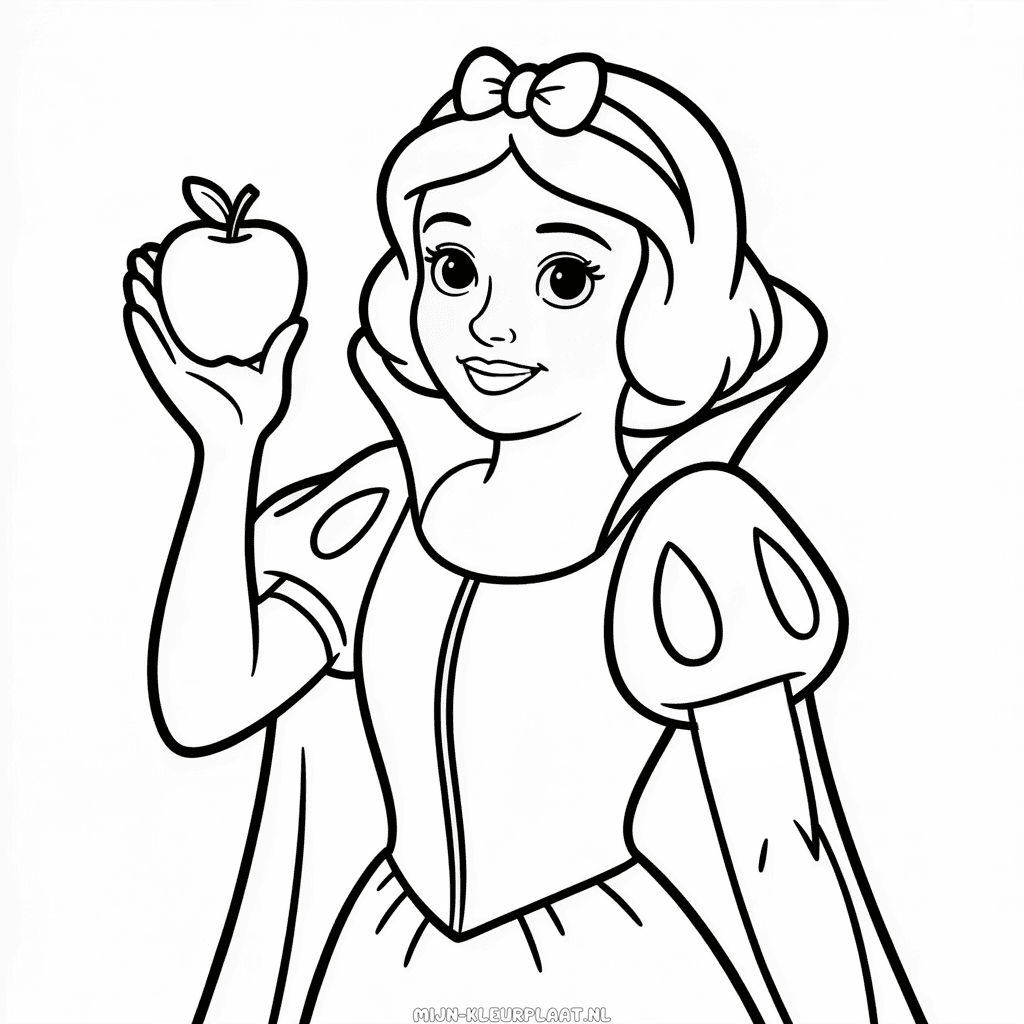Kleurplaat Eenvoudige Disney Prinses