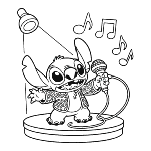 Kleurplaat Elvis Stitch