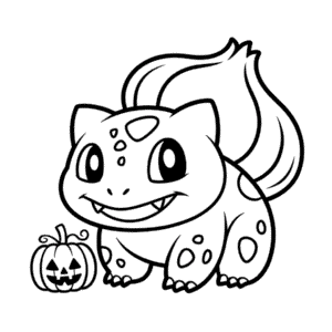 Kleurplaat Halloween Bulbasaur