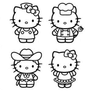 Kleurplaat Hello Kitty Kleding