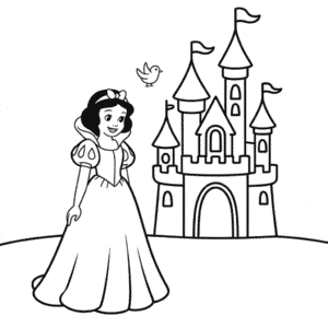 Kleurplaat Kasteel Disney Prinses