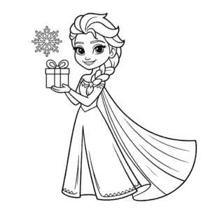Kleurplaat Kerst Elsa
