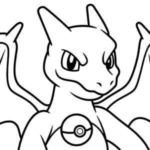 Kleurplaat Portret van Charizard