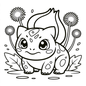 Kleurplaat Schattige Bulbasaur