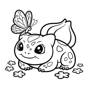 Kleurplaat Schattige Bulbasaur