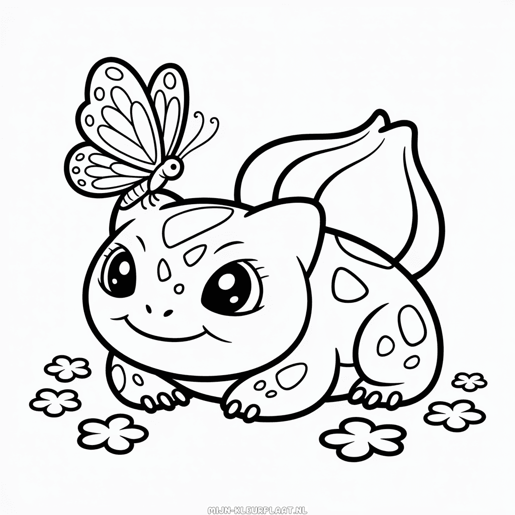 Kleurplaat Schattige Bulbasaur