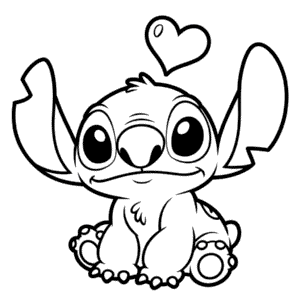 Kleurplaat Schattige Stitch