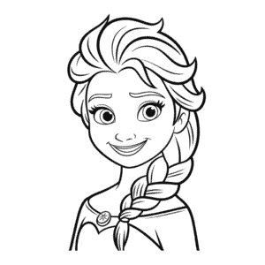 Kleurplaat Zwart en Witte Disney Prinses