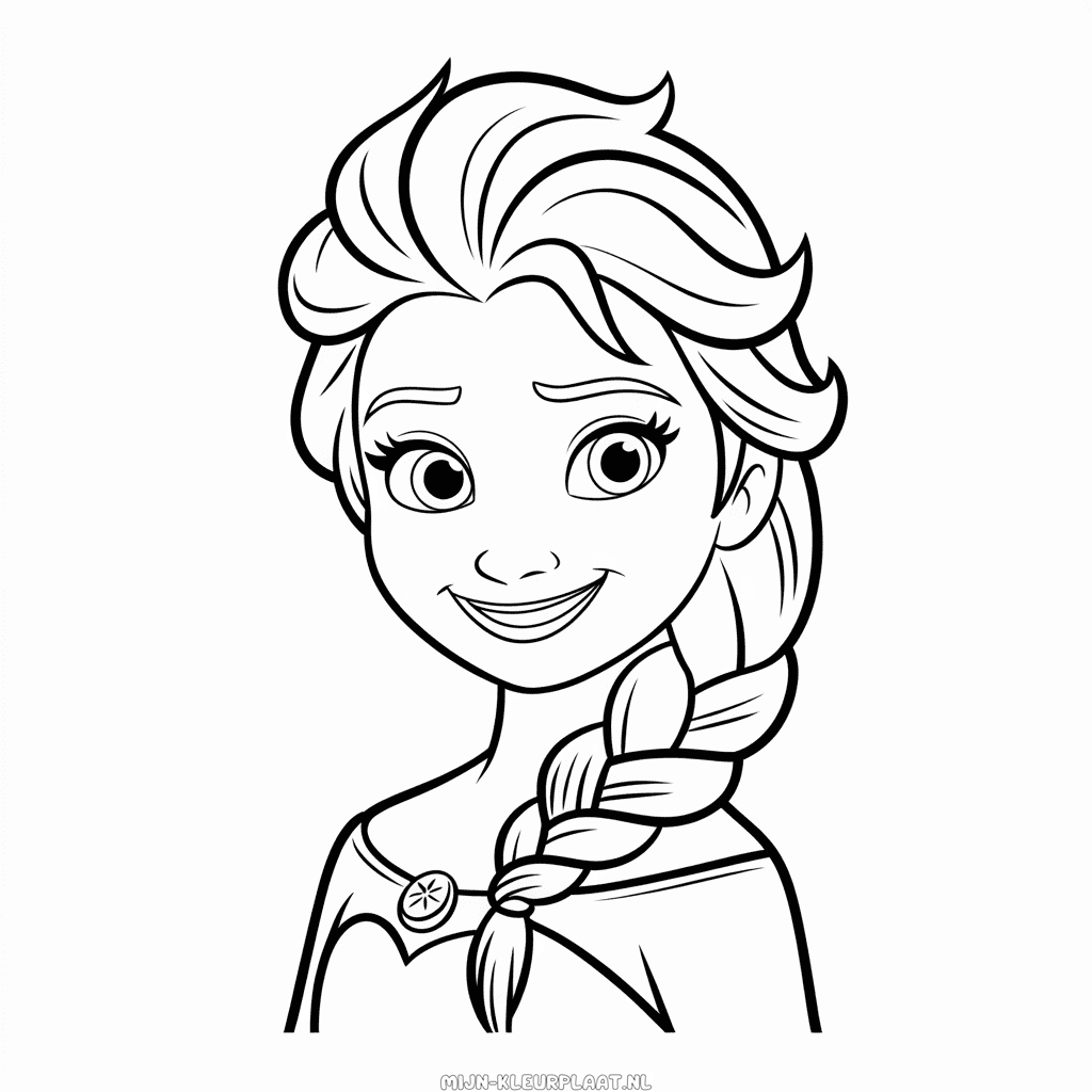 Kleurplaat Zwart en Witte Disney Prinses