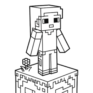 Kleurplaat Alex Minecraft