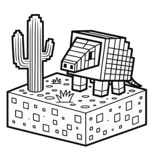 Kleurplaat Armadillo Minecraft