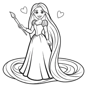 Kleurplaat Barbie Rapunzel