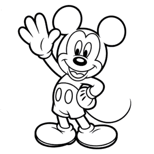 Kleurplaat Cartoon Mickey Mouse