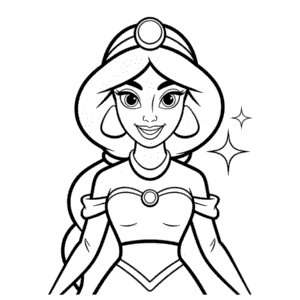Kleurplaat Disney Prinses Jasmine