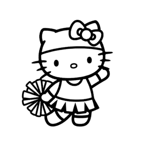 Kleurplaat Hello Kitty Cheerleader