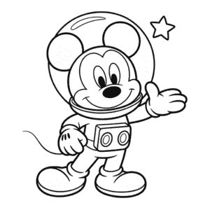 Kleurplaat Mickey Mouse Ruimte Avontuur