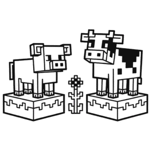Kleurplaat Minecraft Dieren