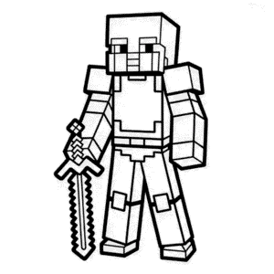 Kleurplaat Minecraft Harnas