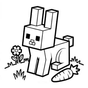 Kleurplaat Minecraft Konijn
