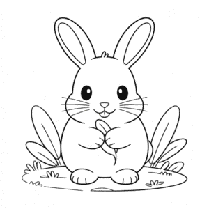 Kleurplaat Schattig Konijn