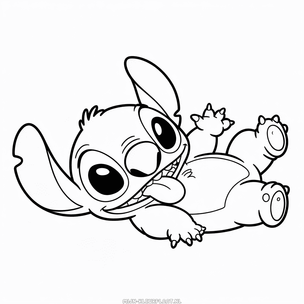Kleurplaat Schattige Stitch