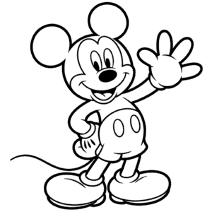 Kleurplaat Zwart en wit Mickey Mouse